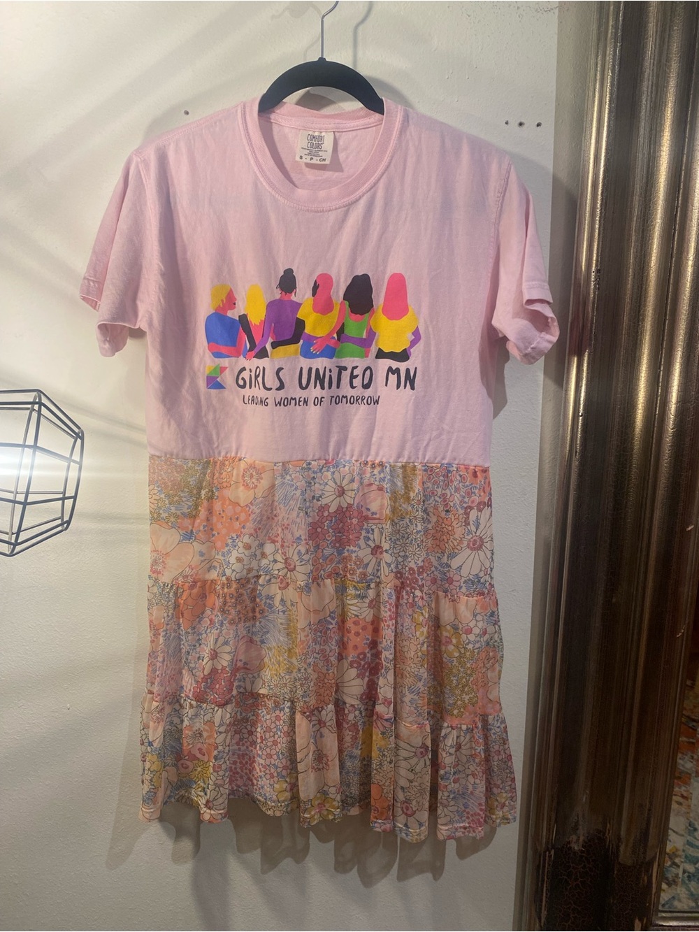 OOAK Upcycled Girls United MN Pink Graphic Tee Dress